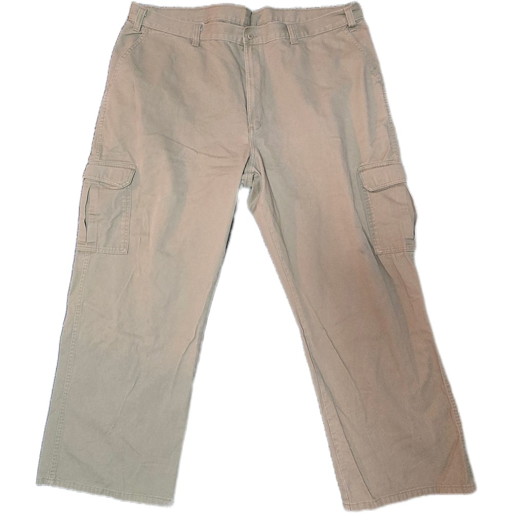 Dickies Cargo Pants Mens 44x32 Tan Khaki Good Workwear Cotton Straight Leg